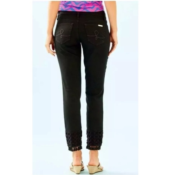 🌸 Lilly Pulitzer South Ocean Skinny Crop Stretch Jeans Size 2 - Picture 3 of 11